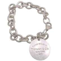 TIFFANY & CO Sterling Silver Return To Tiffany’s Circle Tag Chain Link Bracelet