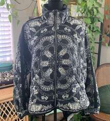 Free People Movement Pippa Printed Packable Puffer Black & White Bandana Print