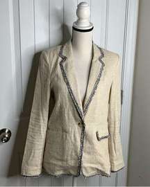 Love Token linen blend one button closure blazer jacket size small minimalist