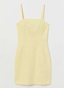 H&M Divided Yellow Denim Mini Dress Size 10