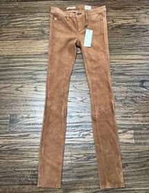 NWT AG Adriano Goldschmied The Legging Super Skinny Suede Jeans Size 28 Brown