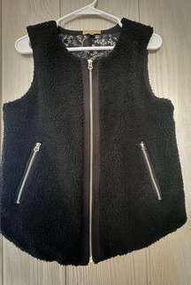 Princess by Vera wang black Sherpa zip up vest size M