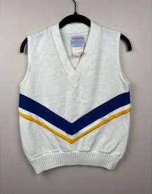 Cheerleader Vintage Blue Yellow White Vest - size EU 36 US 2