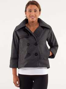 Lululemon Coco Softshell Crop Peacoat Jacket Coat Gray Black Size 8