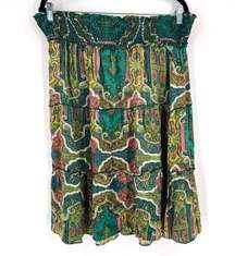 Alice & Trixie Women's Silk Paisley Print Tiered Midi Skirt Multi-Color Size XL