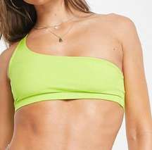 Good American Women’s Scuba Hot Shoulder bikini top in key lime001 size 7