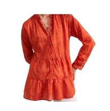 Pilcro harvest orange tiered tunic with metal button accents down front Size S