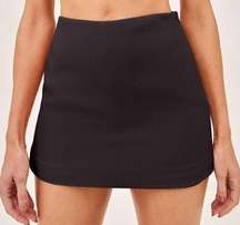 Alexis Chana Black Skort XL Micro Mini Skirt Overlay Designer Quiet Luxury Short