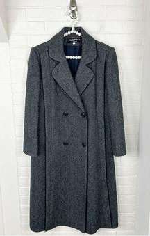 Alorna Vintage Herringbone Wool Blend Long Coat