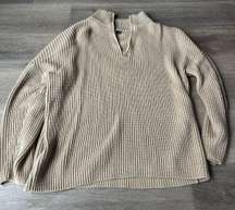 tan quarter zip sweater