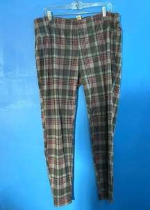 Black,Gray,Purple Plaid Jeggings Size XL