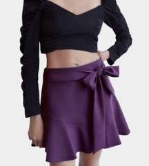 NWT Zara Purple High Waisted Bow Tie‎ Skort Size M