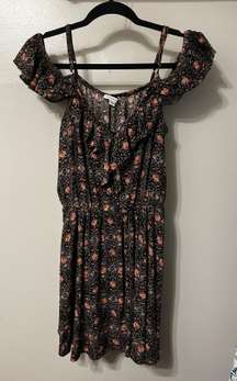 Outfitters Black & Peach Floral Dress