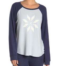 Free Press reglan sleewv snowflake long sleeve tee