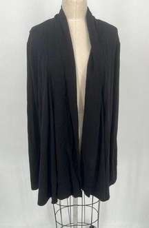 Pink Lotus Draped Sweatshirt Cardigan Wrap Sz L Black