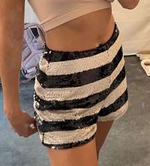 Striped Sequin Shorts