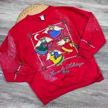Vintage ugly Christmas sweater sweatshirt angel bears heavenly holidays