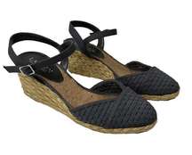 Lauren Ralph Lauren Capricia Women's Slate Blue Espadrille Wedge Sandals Size 7B