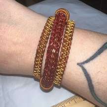 Multi Colored Copper Wire Braided Artisan Cuff Bracelet