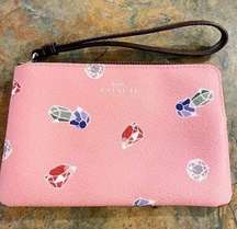 COACH X DISNEY SNOW WHITE Pink Gems Corner Zip Wristlet