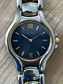 Seiko Vintage Ladies Watch Blue Dial Two-Tone Bracelet
Gold-Tone Markers Hands