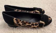 GEOX RESPIRA Wistrey Women's BALLET Pumps Flats SHOES SZ6.5 Animal PRINT Black