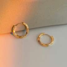 18K Gold Plated Twisted Gold Hoop Earrings for Women