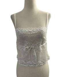 Felina White Lace Bralette Top Women Size Small | 10F-32