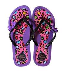 Betsey Johnson Women’s Colorful Leopard Print Flip Flops Size 7/8