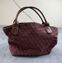 Vintage Dooney & Bourke Tote Extra Large Burgundy Monogram Red Maroon Hoho Bag