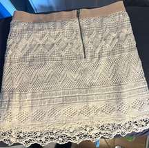 White lace mini skirt
