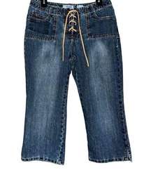 Vintage Jordache lo-rise lace up crop jeans 13/14