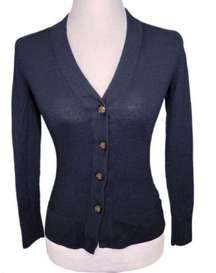 Simone Navy Blue 100% Merino Wool Button Cardigan Size XS MSRP $225