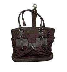 DKYN Brown HandHeld HandBag with Interior and Exterior Pockets