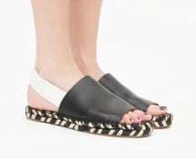 Proenza Schouler Shoes Womens 8 Espadrilles Sandals Black Two Tone Slingback