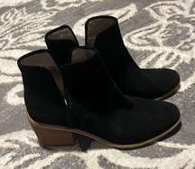 BP. Black leather suede ankle booties. Great condition.