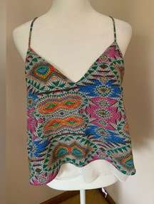 Lovers + Friends Revolve Poppy Geometric Mosaic Layered Flowy Cami Tank Small