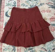 maroon skirt