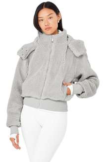 Dove Grey Foxy Sherpa Jacket