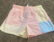 2 in 1 multi colored active shorts size XL