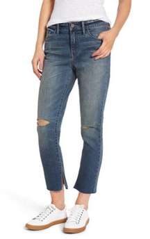 High Rise Loose & Skinny Distressed Cropped Jeans