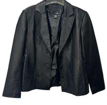 Black Leather Blazer Jacket  Size Large