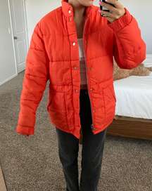 Vintage Orange Puffer Coat