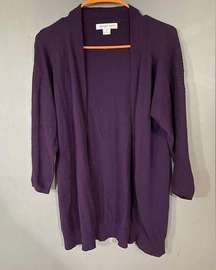 August Silk Purple Cardigan Size Medium