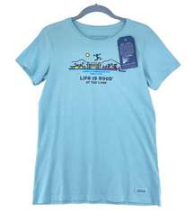 Life Is Good Womens Size S At the Lake T Shirt Top Blue  Short Sleeve NEW GIFT