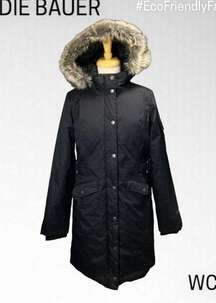 NWT Eddie Bauer Women’s Black Weather Superior Stadium Down Parka Jacket Size XS