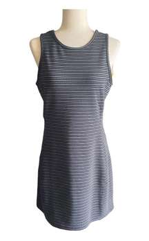 NWT-HI TEC-STRIPED SLEEVELESS ATHLETIC DRESS-SIZE SMALL Super cute two tone striped dress, black and gray, sleeveless ottoman dress, side zip pocket, brand new with tags MEASUREMENTS: Bust: armpit to armpit 19 inches  Waist: side to side 16 inches  Length: shoulder seam to bottom 34 inches 