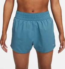 💕NIKE💕 DRI FIT One Mid Rise 3" Shorts ~ Noise Aqua/Reflective Silver XL NWT