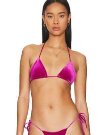 Naked Wardrobe Purple Velvet Bikini Top