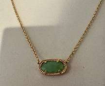 Kendra Scott Elisa Gold Chain and Chalcedony Jade Green Glass Stone Necklace